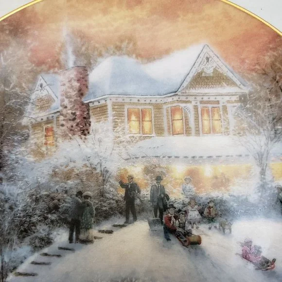 Thomas Kinkade Plate All Friends are Welcome - Picture 3 of 7